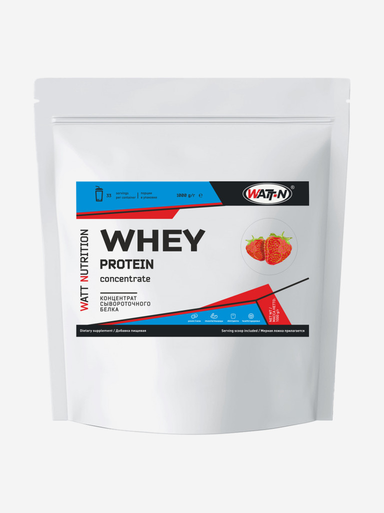 Протеин сывороточный Whey Protein Concentrate 80%, Клубника 1000 гр
