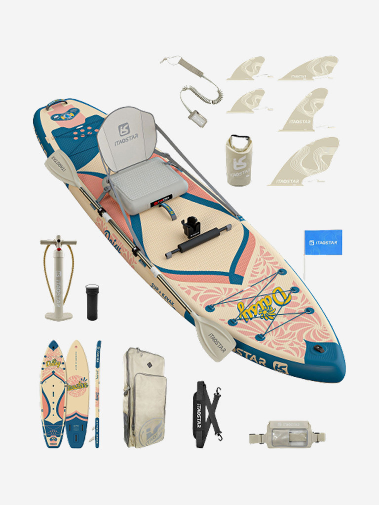 Сапборд надувной iTaoStar Daisy Chic grey, 350x86x15 см