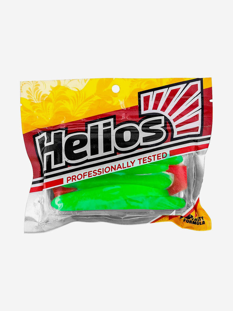 Мягкая приманка Helios Jumbo, 4,95'' / 12,5 см, Lime & Red, 5 шт (HS-7-021)