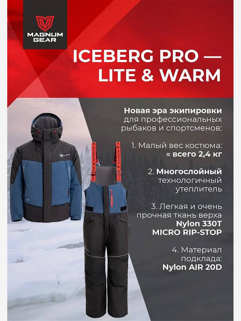 Костюм мужской MAGNUM GEAR ICEBERG PRO -25° С синий/черный