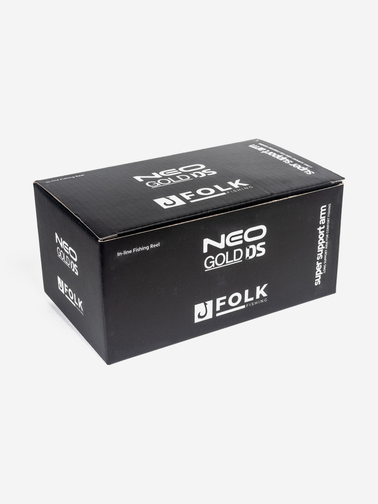 Катушка для рыбалки зимняя мультипликаторная с запасной шпулей FOLKFISHING Neo Gold DS