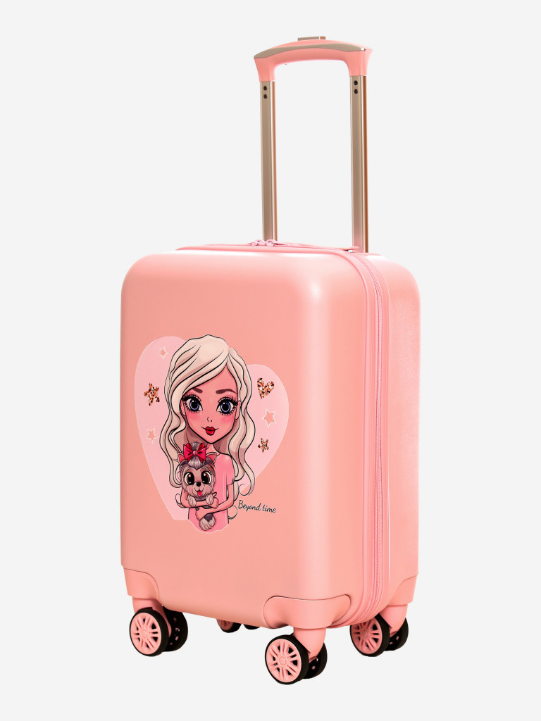 Чемодан детский BEYOND TIME R116 Девочка с собачкой розовый