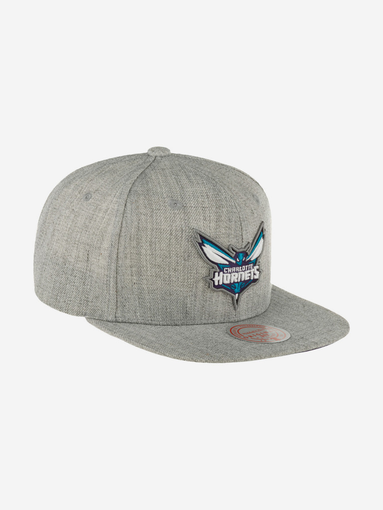 Бейсболка с прямым козырьком MITCHELL NESS HHSS3272-CHOYYPPPGYHT Charlotte Hornets NBA (серый)