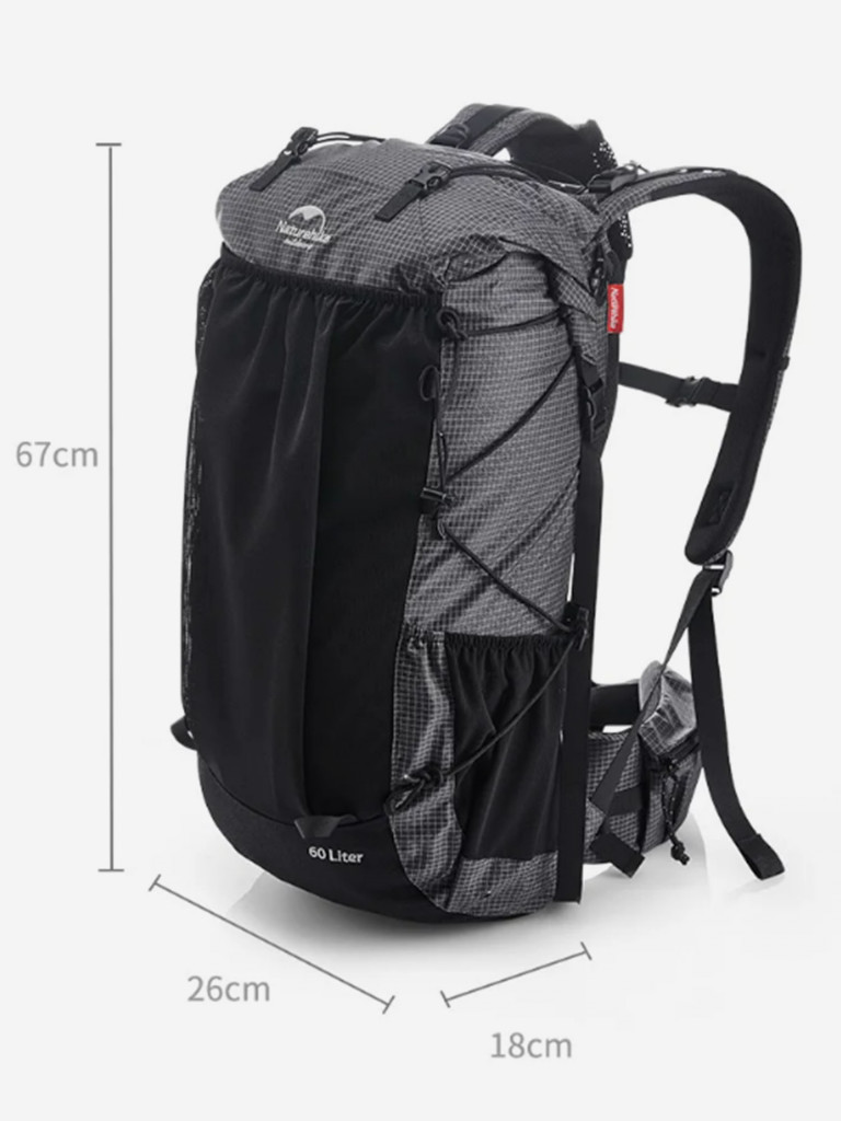 Рюкзак туристический Naturehike 60 л, черный