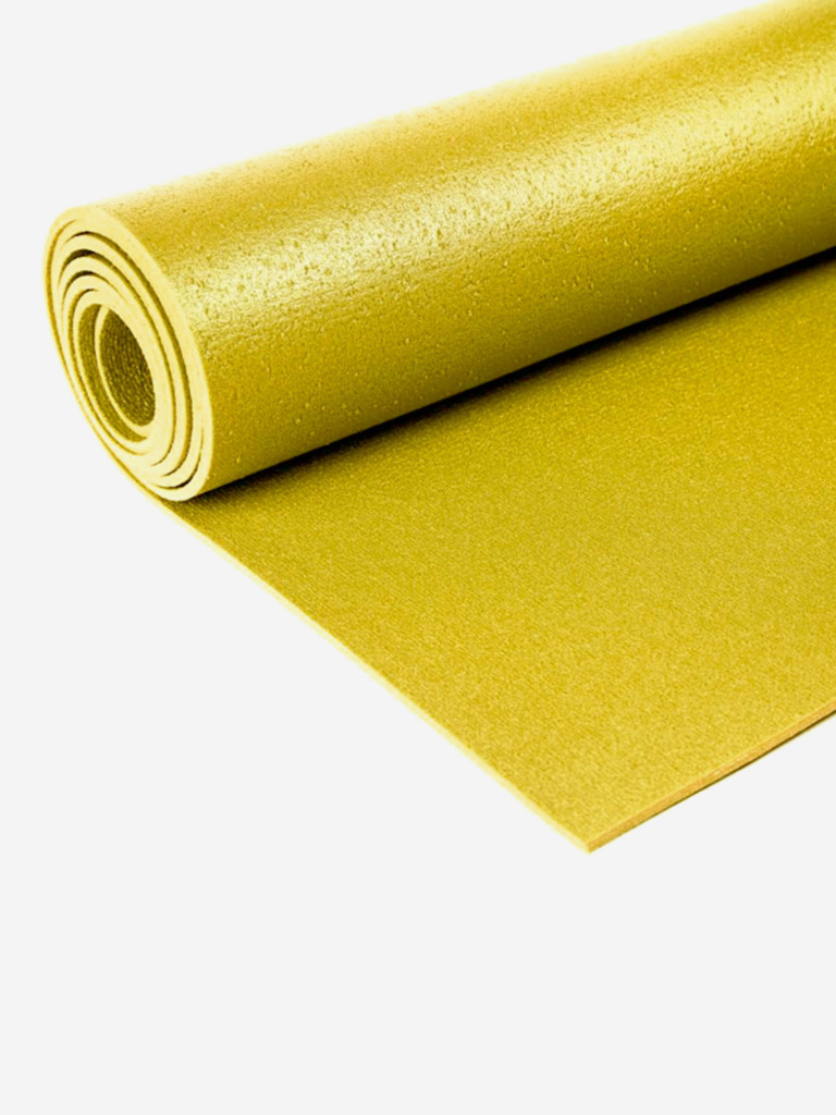 Коврик для йоги фитнеса AZEN Rishikesh Ришикеш желтый 200 х 60 х 0,45 см, прочный и нескользящий из Германии, Bodhi Бодхи