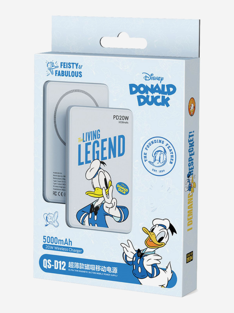 Внешний магнитный аккумулятор Disney Дональд Дак