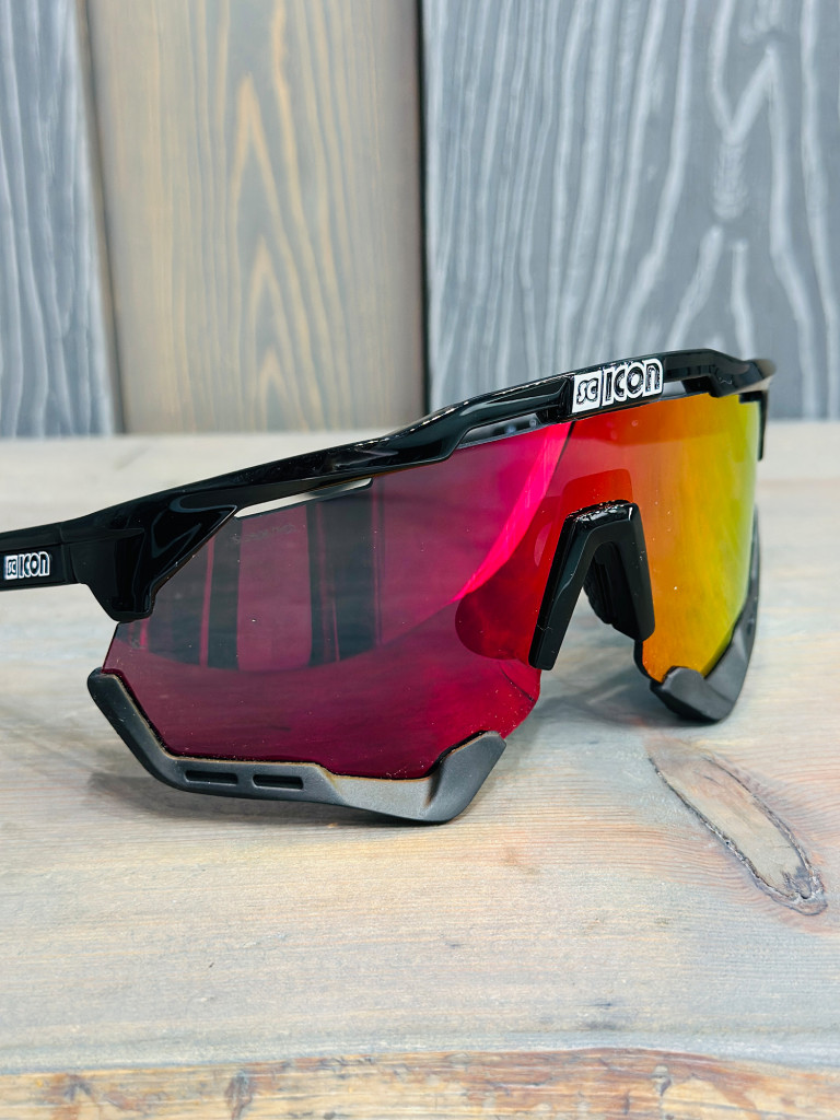 Очки спортивные Scicon AeroShade XL оправа Black Gloss линза SCNPP Multimirror Red