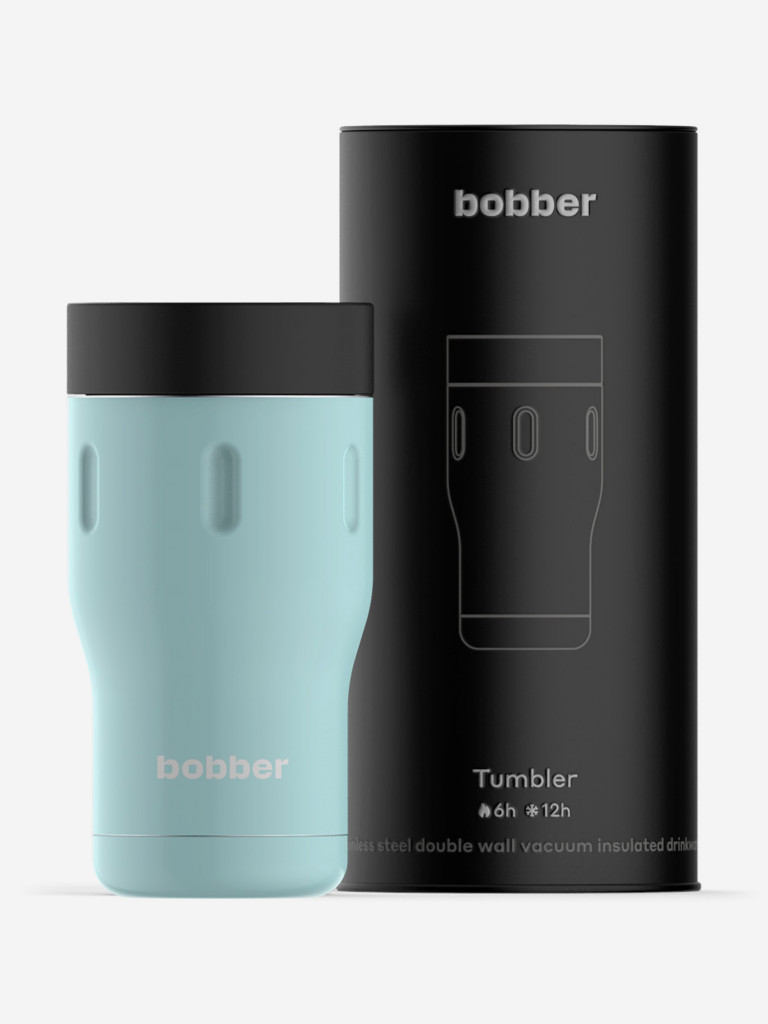 Термокружка вакуумная BOBBER Tumbler 350 мл, крышка 360, тепло до 6 часов, голубой