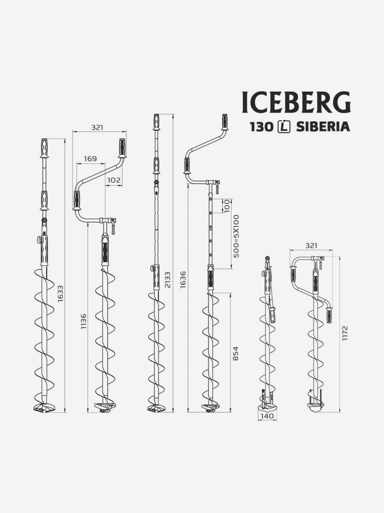 Ледобур ТОНАР ICEBERG-SIBERIA 130L-1600 v3.0 левое вращение (LA-130LS)