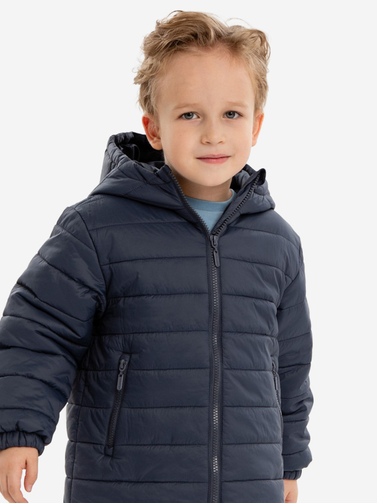 Куртка демисезонная стёганная с капюшоном синяя детская Button Blue