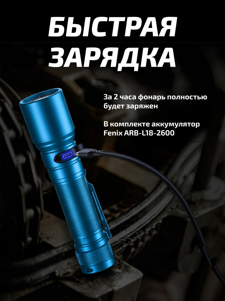 Фонарь Fenix C6 V3.0 синий 1500 люмен