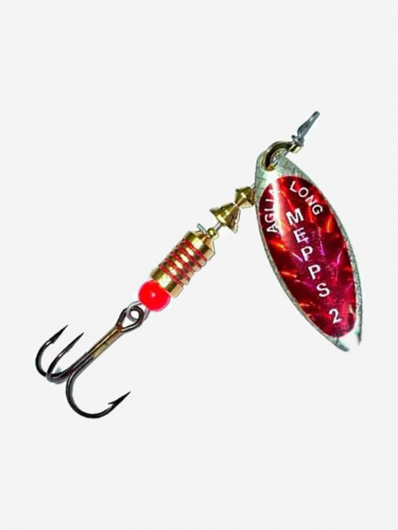 Блесна для рыбалки вертушка Mepps AGLIA LONG REDBO, 2, SILVER, 1 штука