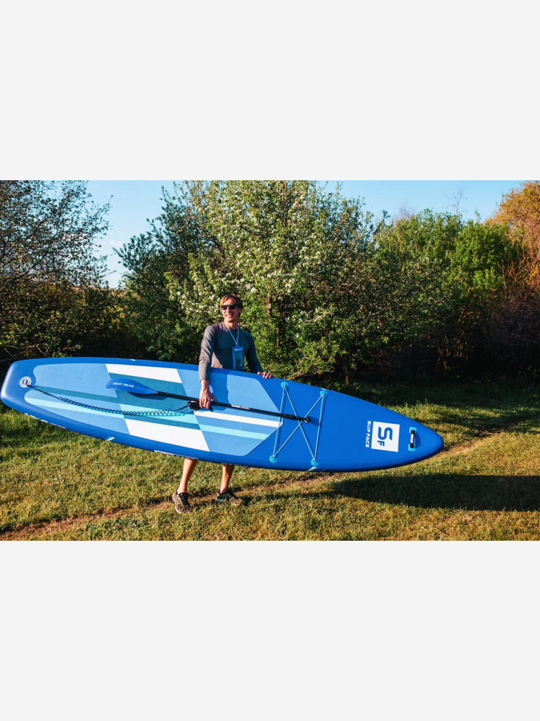 Сапборд надувной двухслойный SUP face Basic PLUS 12.6x32x6, 381x81x15 см