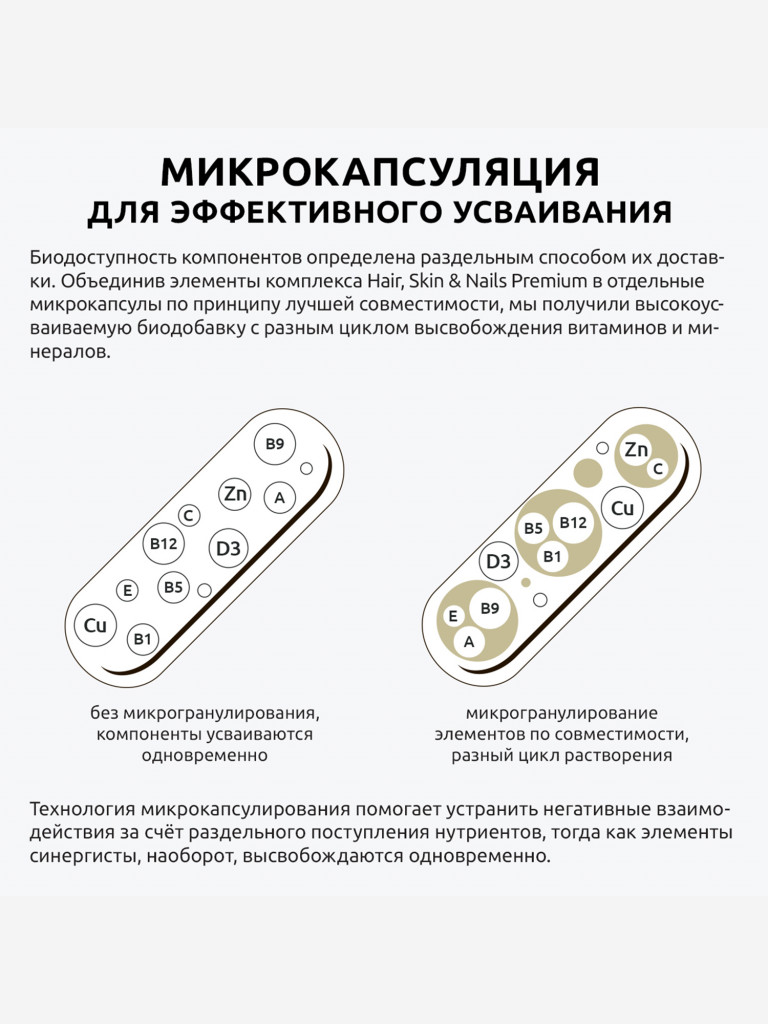 Витамины для красоты UltraBalance комплекс для волос, кожи и ногтей, 60 капсул