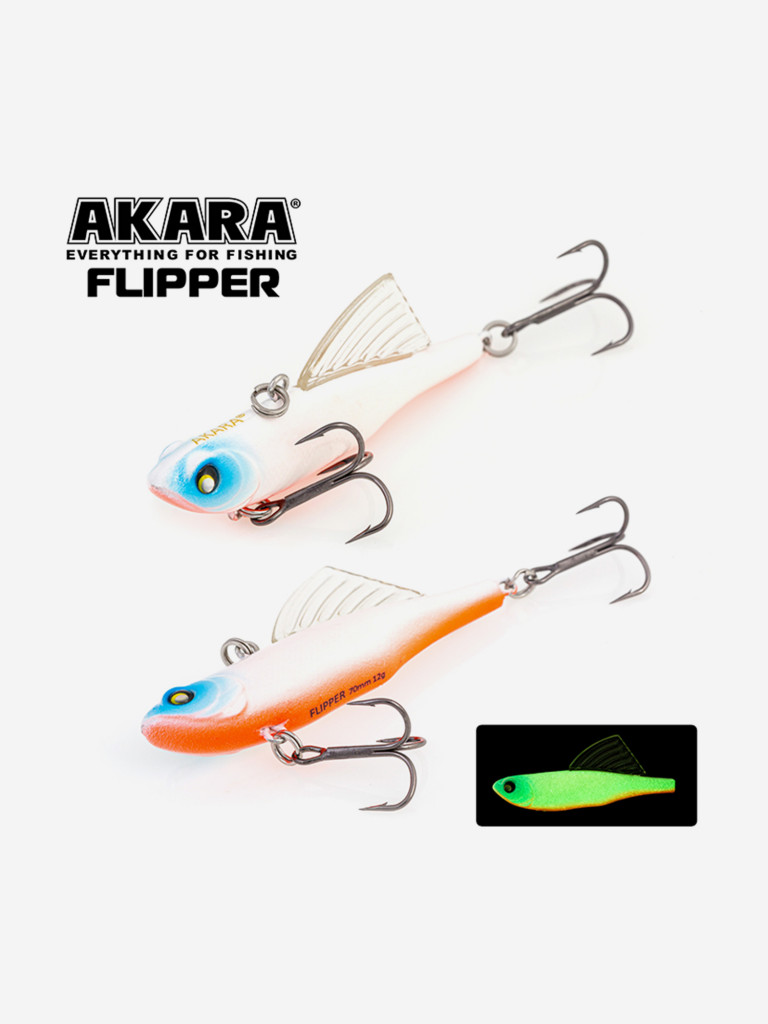Воблер ратлин Akara Flipper 70мм 12г A7 виб зимний на щуку, судака