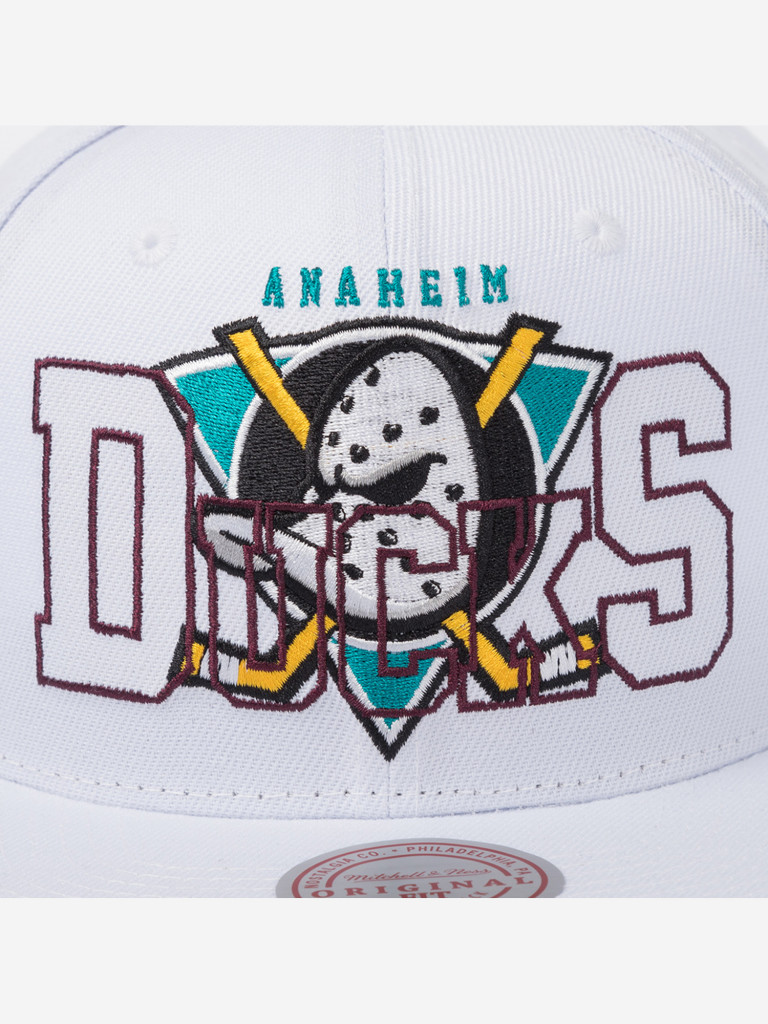 Бейсболка с прямым козырьком MITCHELL NESS HS10385-ADUWHIT Anaheim Ducks NHL (белый)