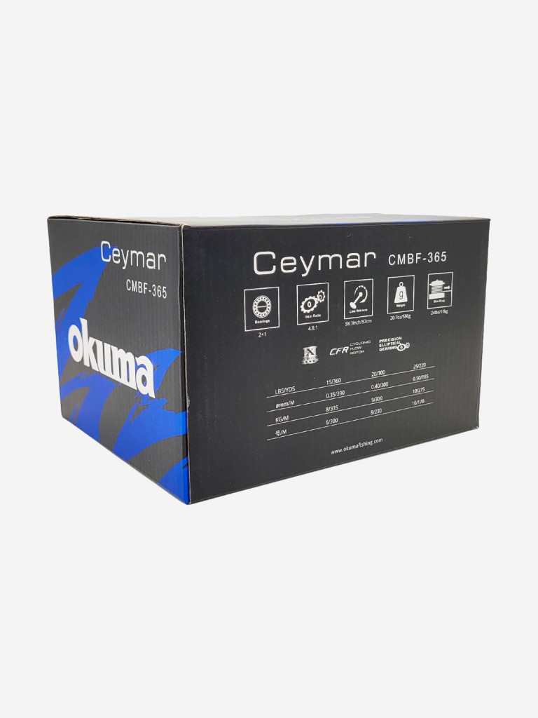 Катушка для спиннинга Okuma Ceymar Baitfeeder 340, катушка для удочки с байтранером, с дополнительной шпулей