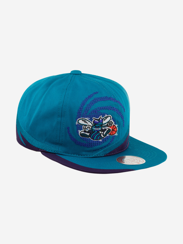 Бейсболка с прямым козырьком MITCHELL NESS HMUS4319-CHOYYPPPTEAL Charlotte Hornets NBA (голубой)