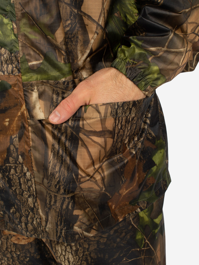 Костюм-дождевик мужской Huntsman ВВЗ Склон-2 для рыбалки и охоты, ткань таффета 3000 мм вод.ст.