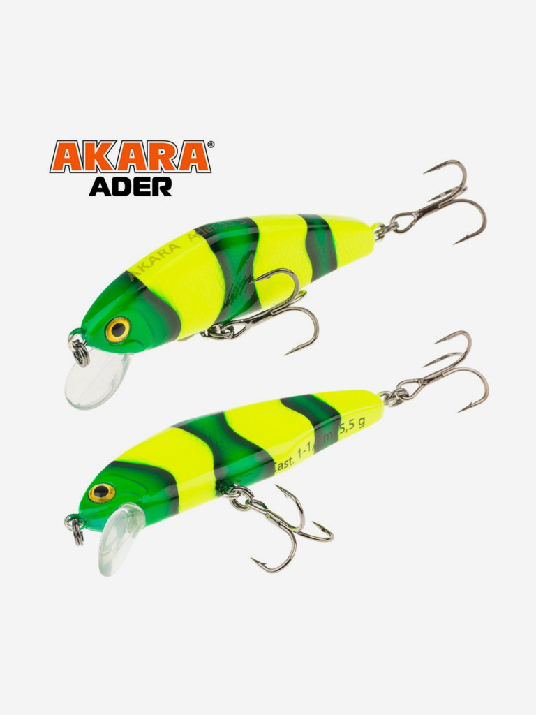 Воблер Akara Ader 55S минноу тонущий твичинговый на окуня, форель, хариуса, голавля 5,5гр A-69