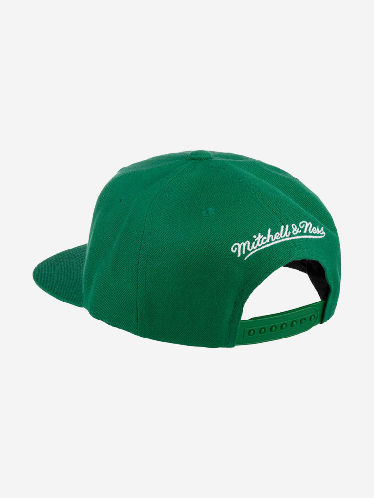 Бейсболка с прямым козырьком MITCHELL NESS HHSS3256-BCEYYPPPGREN Boston Celtics NBA