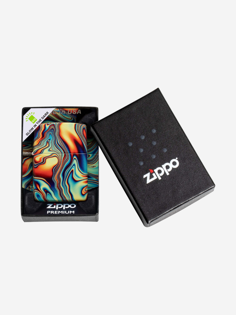 Зажигалка Zippo Colourful Swirl Glow In The Dark Green