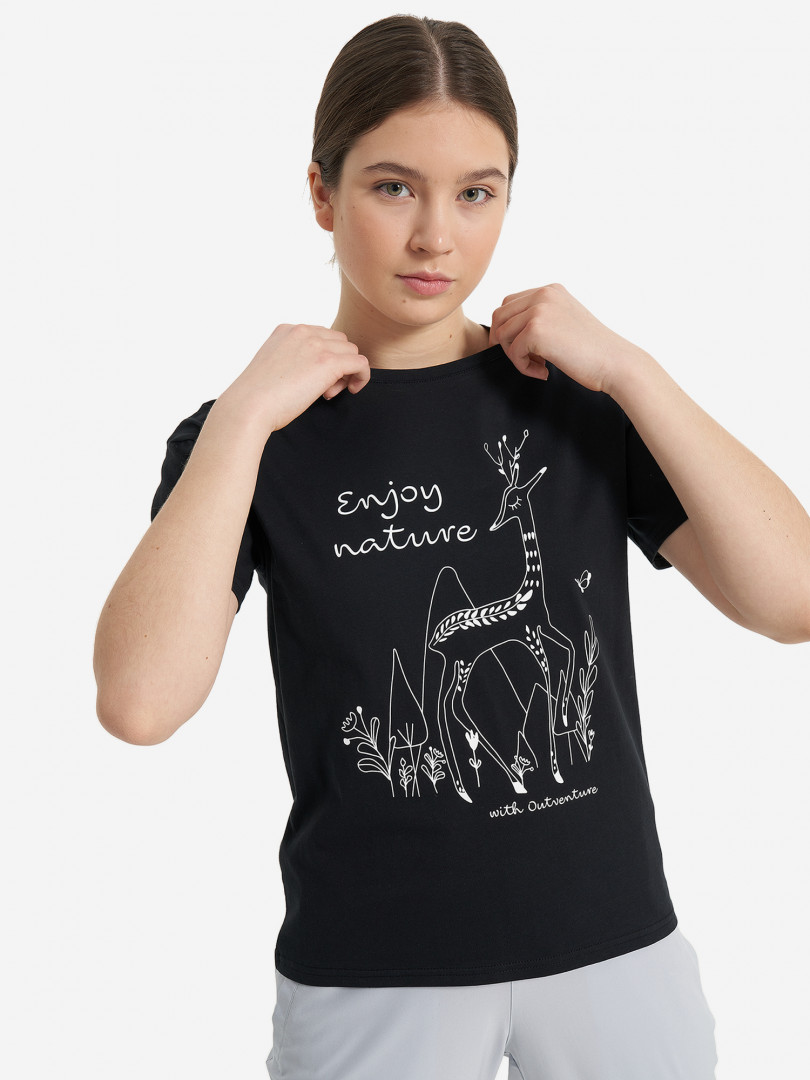 Футболка для девочек Outventure Черный 419₽