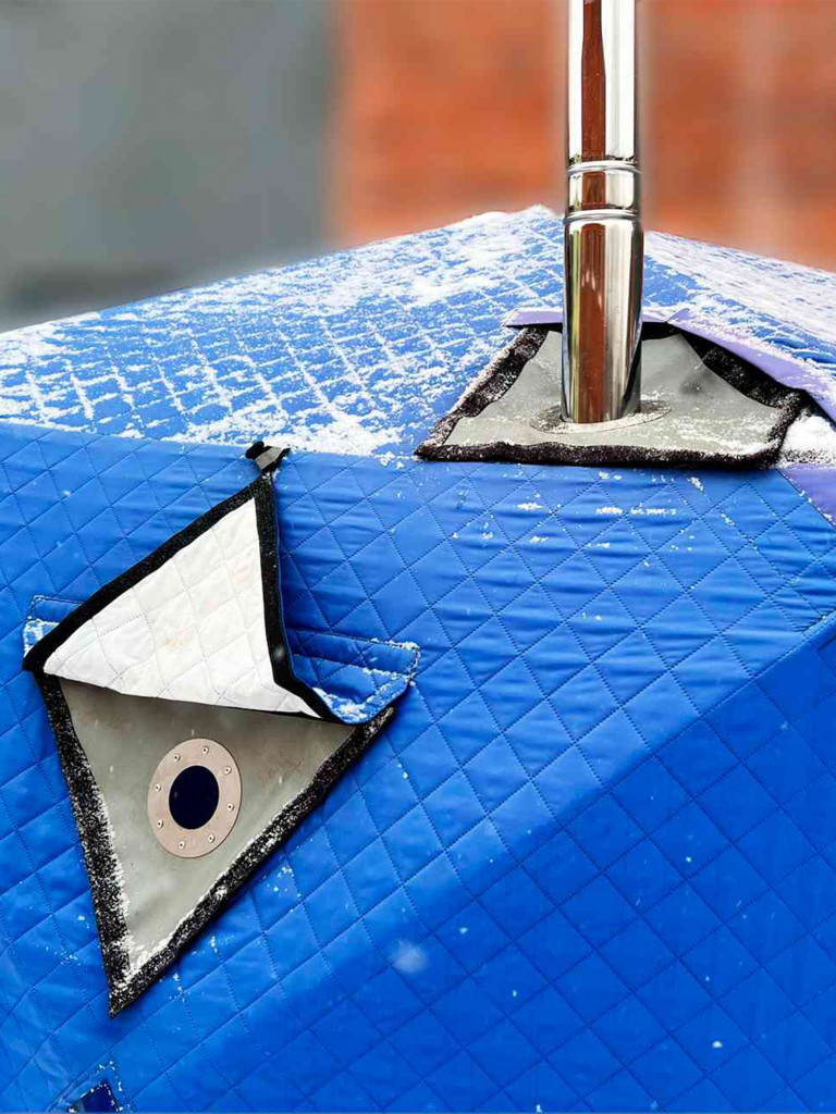 Палатка-баня МОРЖ КУБ XL для зимней рыбалки. Белый