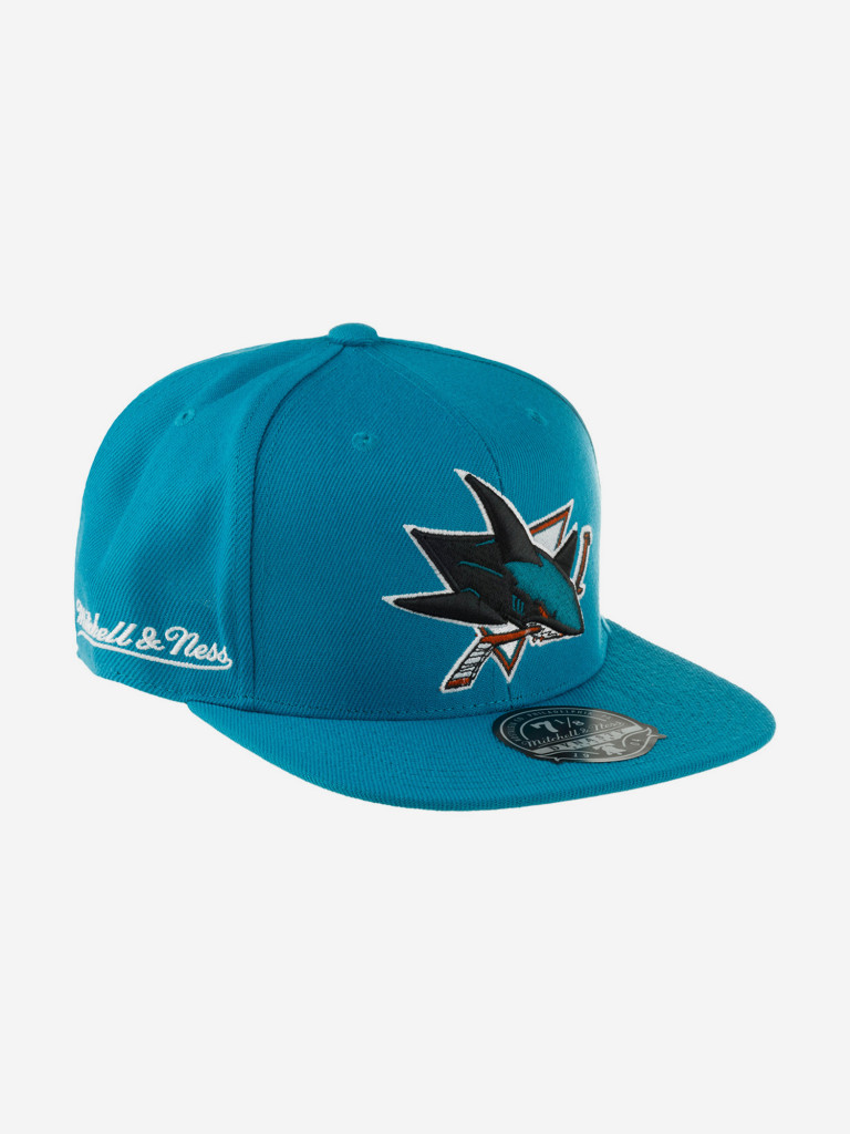 Бейсболка с прямым козырьком MITCHELL NESS 6HSFLR22464-SJSTEAL San Jose Sharks NHL (голубой)