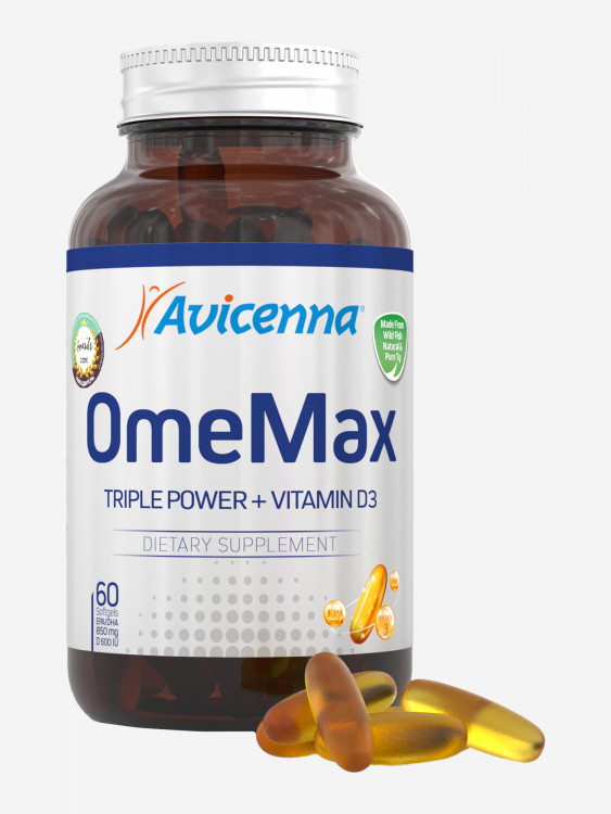 Омега-3 OmeMax Avicenna, унисекс взрослые, 920 мг, 60 капсул, для сердца и мозга