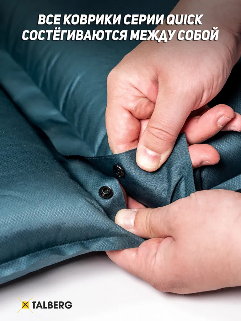 Самонадувающиеся коврик QUICK CLASSIC MAT TALBERG , серо-синий,192х66х3 см