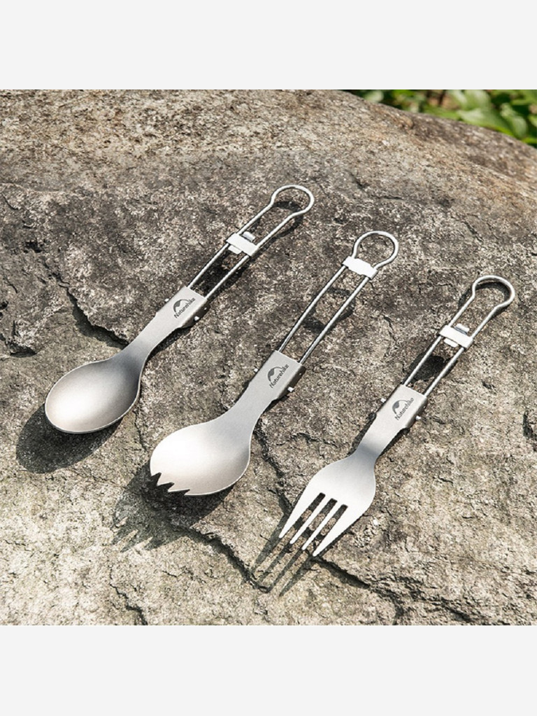 Вилка титановая складная Naturehike Titanium Alloy Outdoor Travel Folding Tableware Fork NH19C001-J