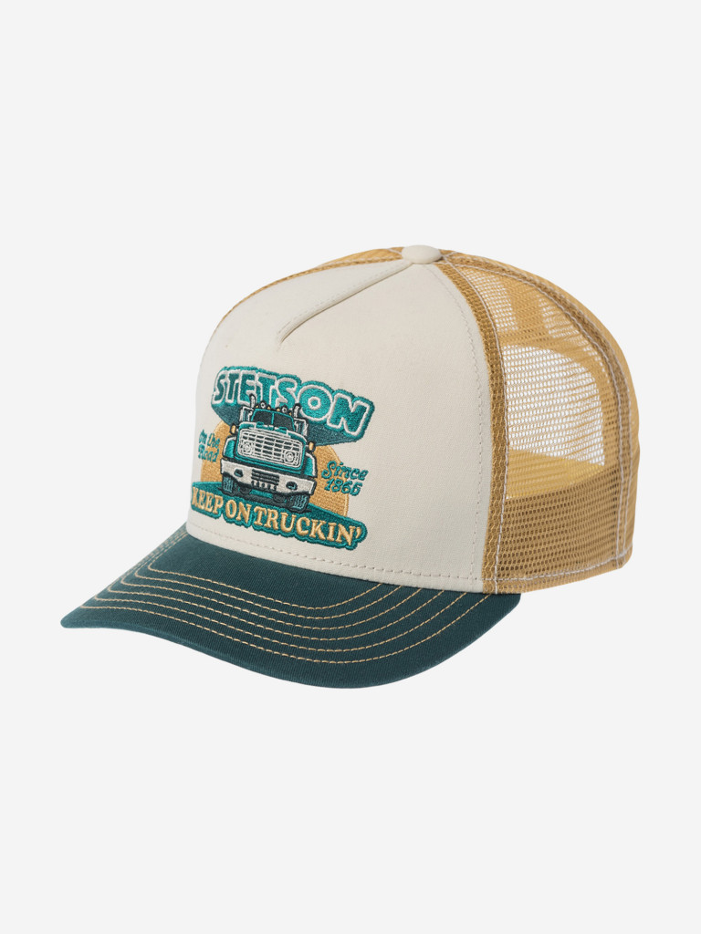 Бейсболка с сеточкой STETSON 7761164K TRUCKER CAP KEEP ON TRUCKING (зеленый)