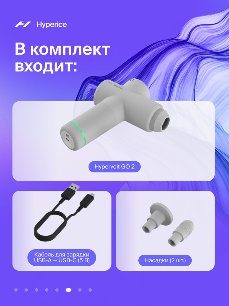 Перкуссионный массажер для тела и ног HYPERICE Hypervolt Go 2RW