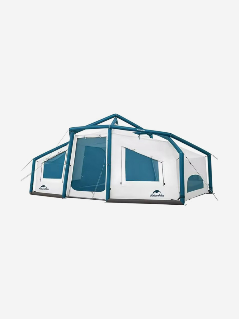 Палатка Naturehike Lingfeng Air 12.0 2-местная, быстросборная, надувной каркас, бело-голубая