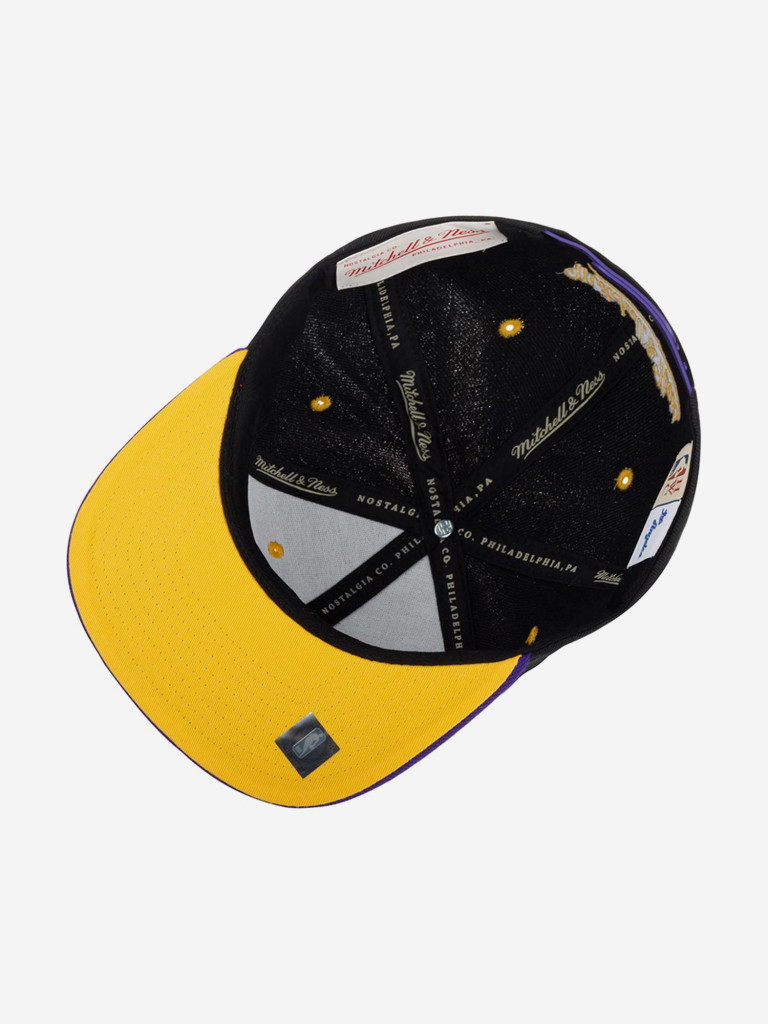 Бейсболка с прямым козырьком MITCHELL NESS 6HSSJS19207-LALBKPR Los Angeles Lakers NBA