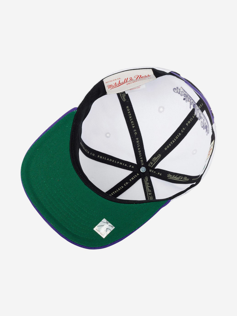 Бейсболка с прямым козырьком MITCHELL NESS 6HSSSH21294-MBUWHPR Milwaukee Bucks NBA