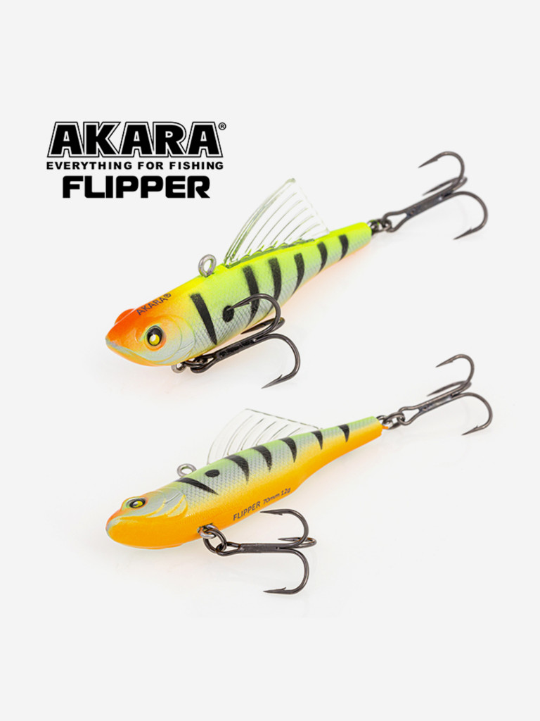 Воблер ратлин Akara Flipper 70мм 12г A6 виб зимний на щуку, судака