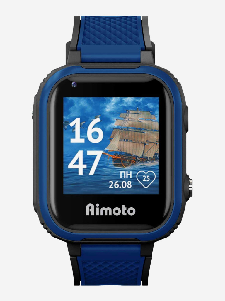 Смарт-часы Кнопка Жизни Aimoto Pro Indigo 4G, 1.44", черный/синий/черный/синий, 9500102