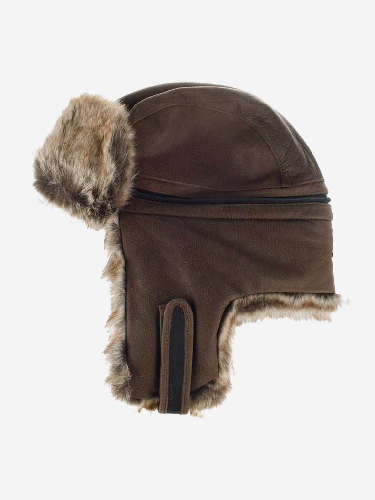 Шапка-ушанка STETSON 9297303 BOMBER CAP COWHIDE (коричневый)