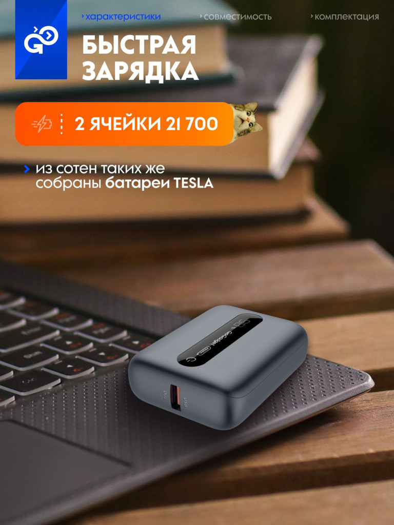Повербанк GoGadget Boost 10 Plus, 10000 мАч