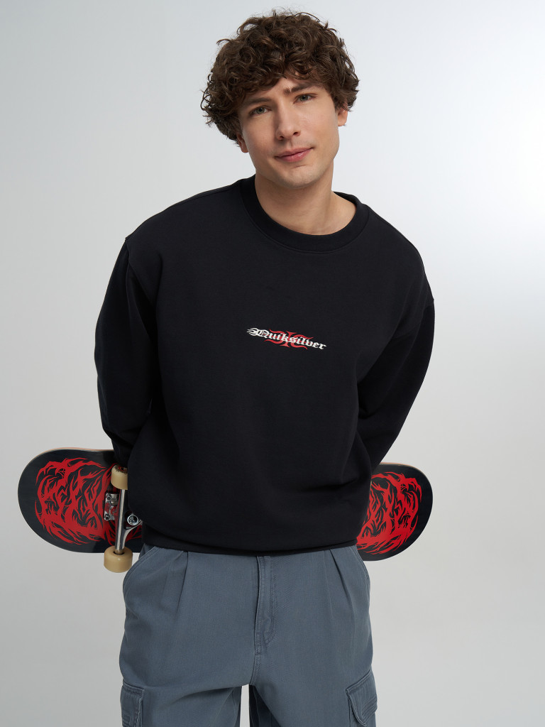 Свитшот мужской оверсайз Quiksilver Mercury Trident Crew