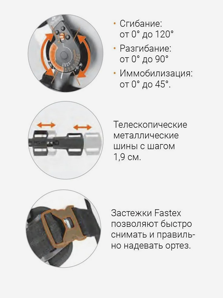 94250 Ортез на коленный сустав шарнирный ортопедический иммобилизирующий Orliman брейс на колено послеоперационный фиксатор Испания