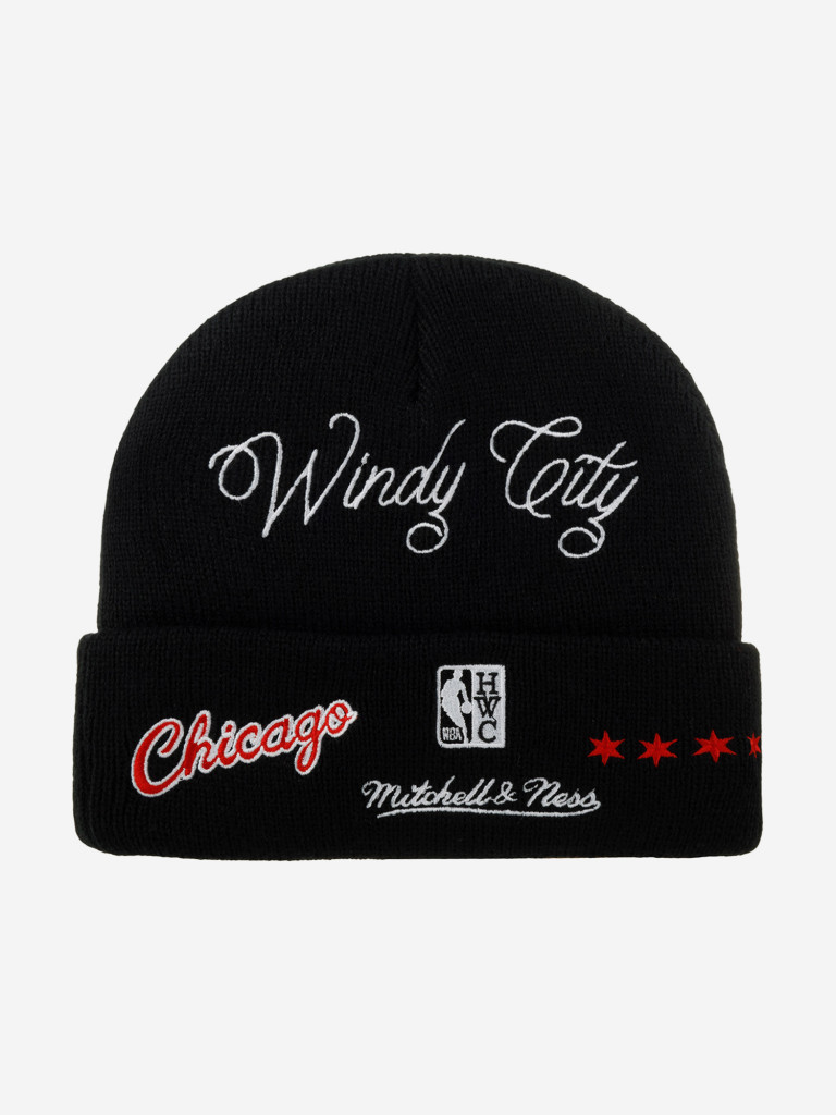 Шапка с отворотом MITCHELL NESS KTCFSH21011-CBUBLCK Chicago Bulls NBA (черный)