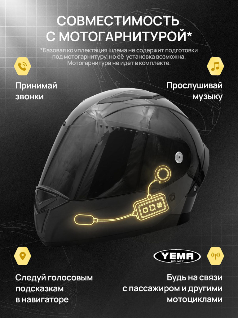 Мотошлем интеграл Yema YM-850-1 закрытый