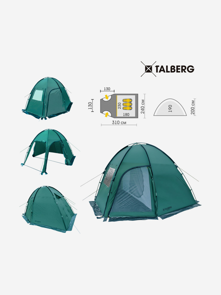 Палатка Talberg BIGLESS 4, зелёный