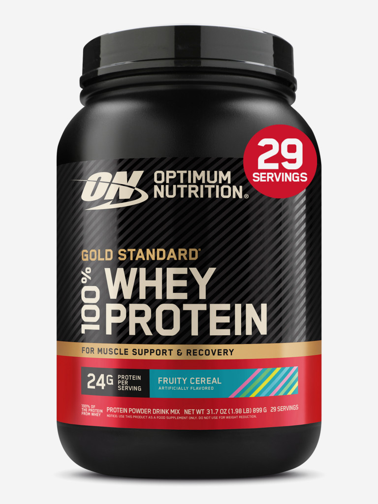 Протеин Optimum Nutrition Голд Стандарт 100% Вей, 900 г, Фруктовые хлопья