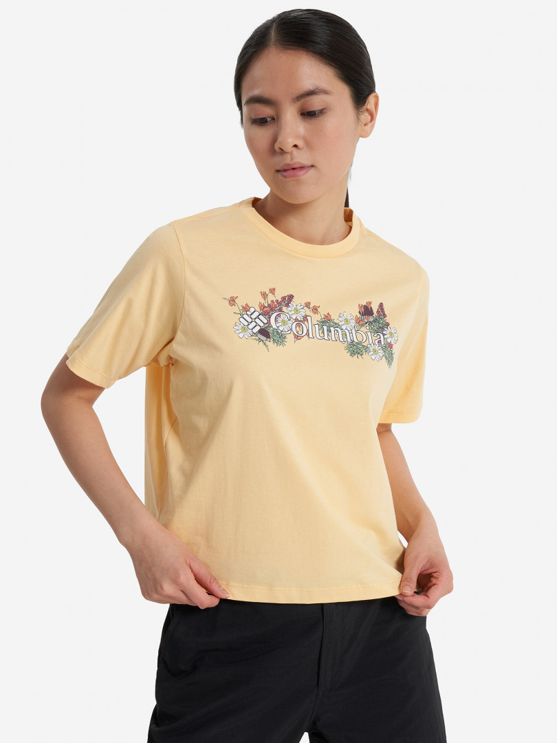 фото Футболка женская columbia north cascades relaxed tee, бежевый