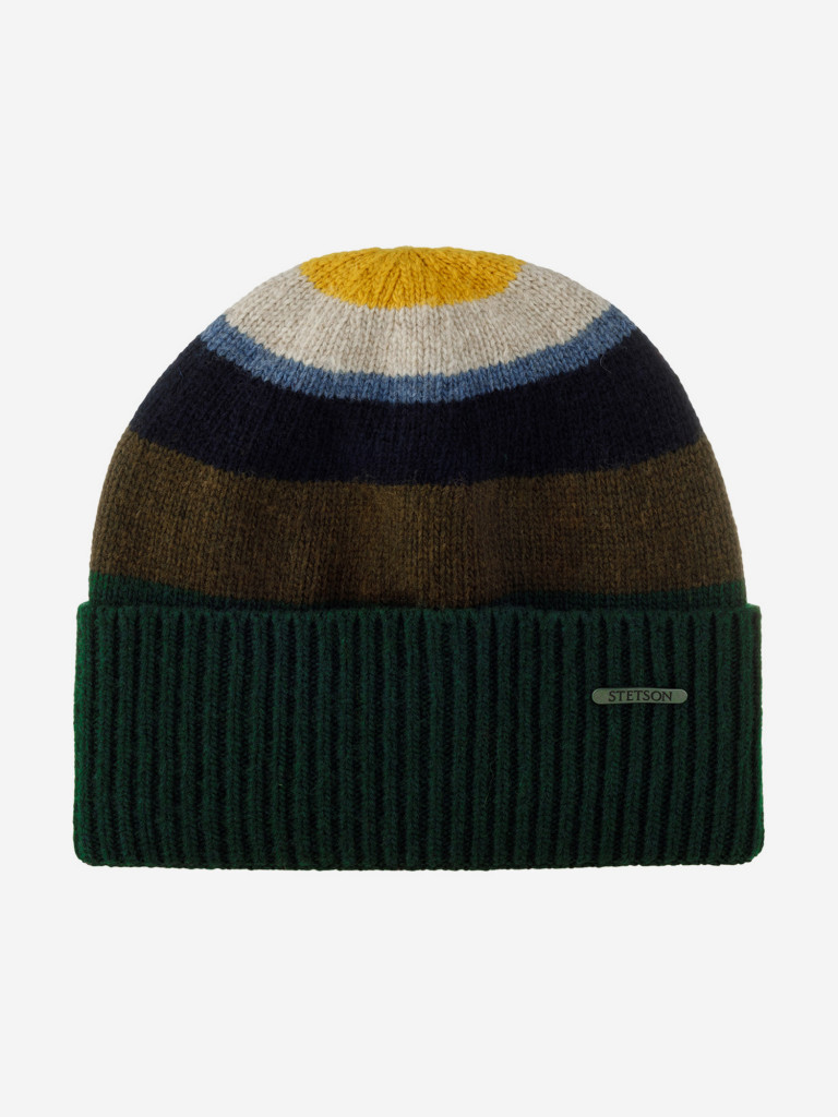 Шапка с отворотом STETSON 8599381 BEANIE WOOL (синий)