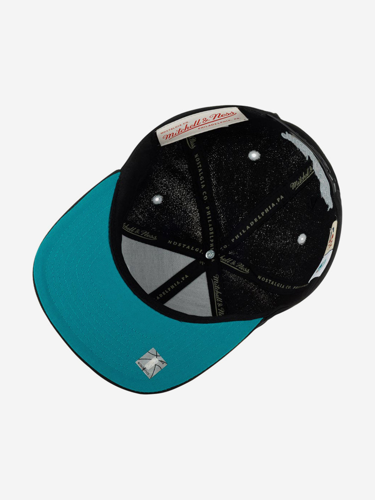 Бейсболка с прямым козырьком MITCHELL NESS 6HSSMM20253-CHOBLCK Charlotte Hornets NBA (черный)